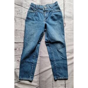 Vintage Chic Western Bareback Jeans 90s Womens 13 Petite Blue Denim High Waist